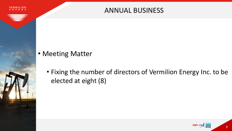 1Q 2025 Annual General Meeting – Vermilion Energy Inc. – slide 7