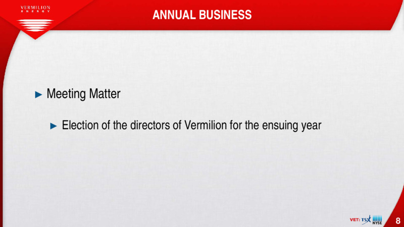 May 11 2022 General Meeting Presentation – Vermilion Energy Inc. – slide 8