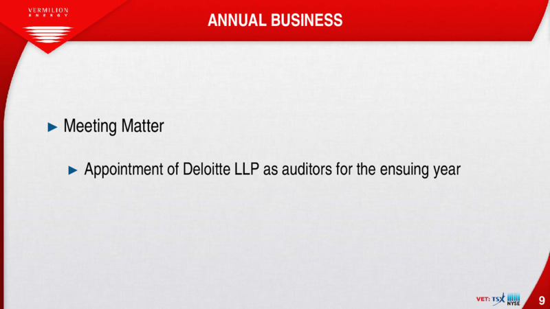 May 11 2022 General Meeting Presentation – Vermilion Energy Inc. – slide 9