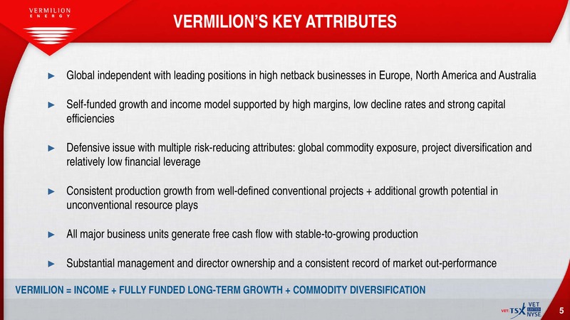 July 2016 Investor Presentation – Vermilion Energy Inc. – slide 3
