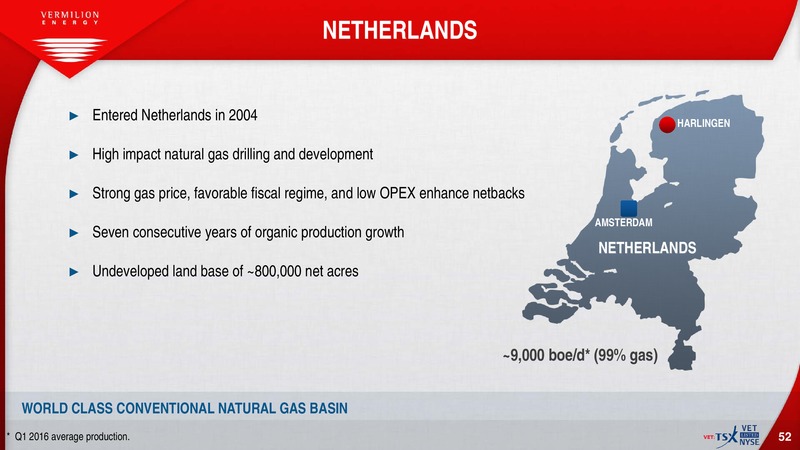 July 2016 Investor Presentation – Vermilion Energy Inc. – slide 50