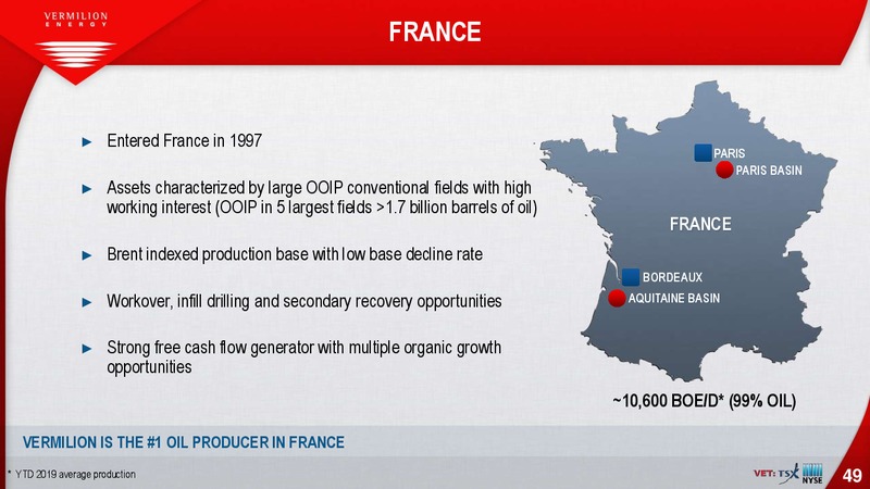 August 2019 Investor Presentation – Vermilion Energy Inc. – slide 49