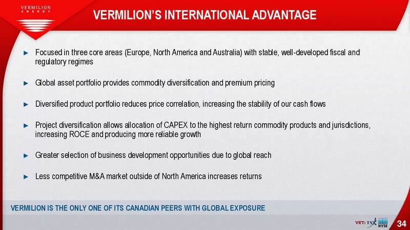 August 2018 Investor Presentation – Vermilion Energy Inc. – slide 34