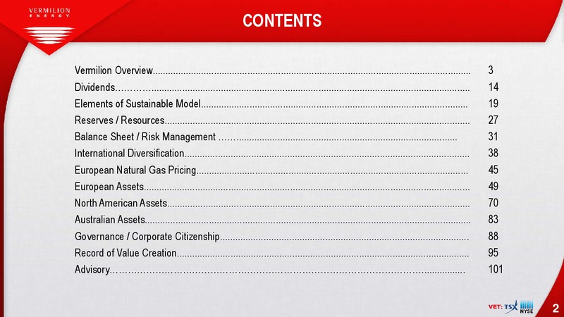 October 2017 Investor Presentation – Vermilion Energy Inc. – slide 2