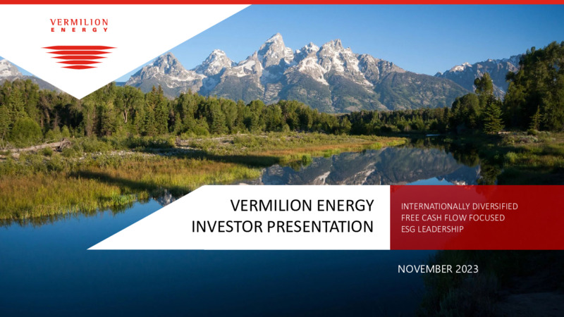 November 2023 Investor Presentation – Vermilion Energy Inc. – slide 1