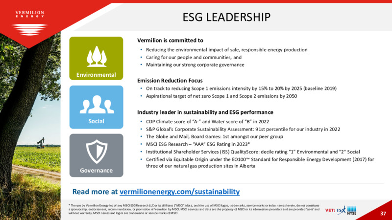 November 2023 Investor Presentation – Vermilion Energy Inc. – slide 37