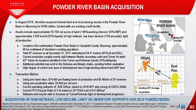 December 2018 Investor Presentation – Vermilion Energy Inc. – slide 83
