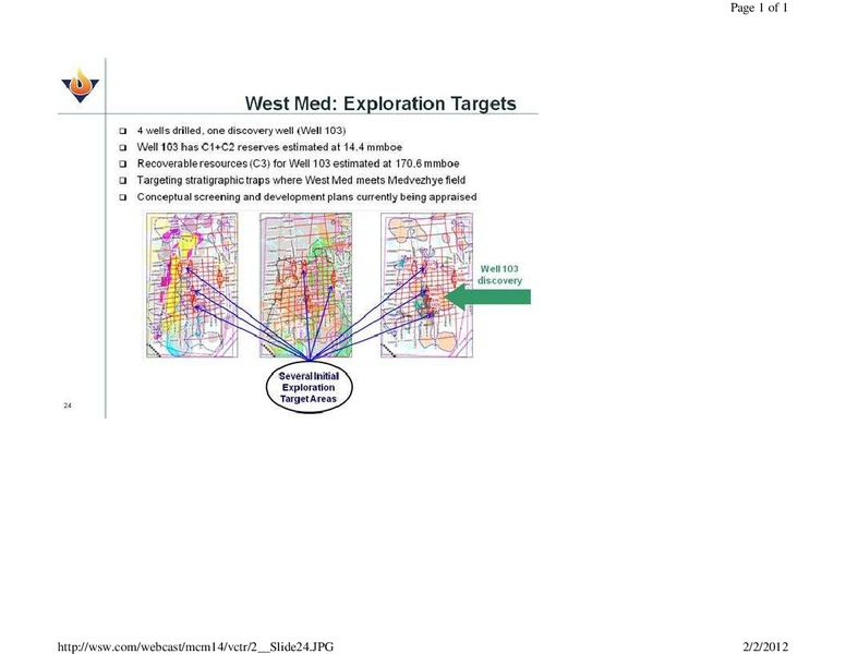 JANUARY 2012 CORPORATE PRESENTATION – Victoria Oil & Gas – slide 24