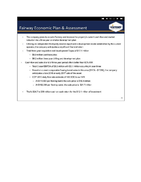 GHS 100 ENERGY CONFERENCE – Victory Energy Corporation – slide 20