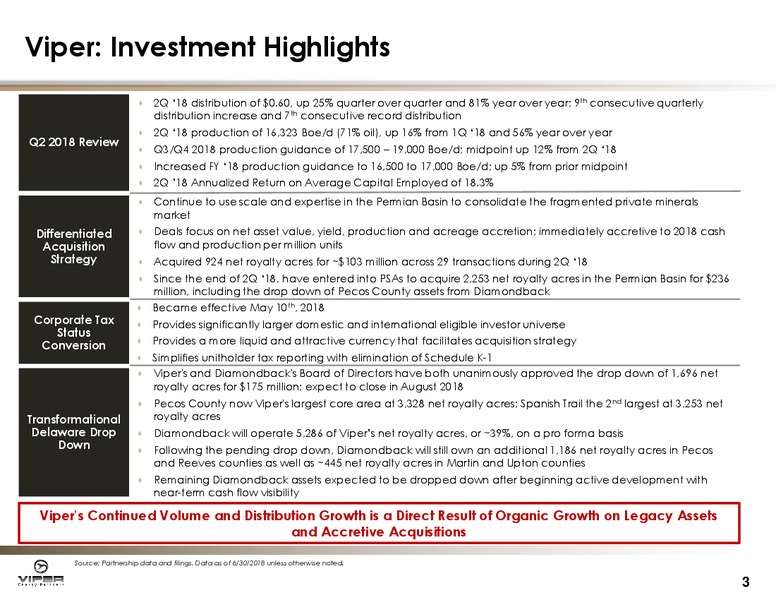 Q2 2018 Investor Presentation – Viper Energy Partners Lp – slide 2
