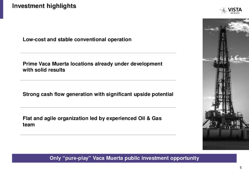 December 2019 Investor Presentation – Vista Oil & Gas – slide 4