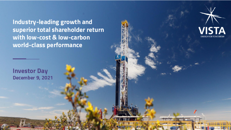 December 2023 Investor Presentation – Vista Oil & Gas – slide 1