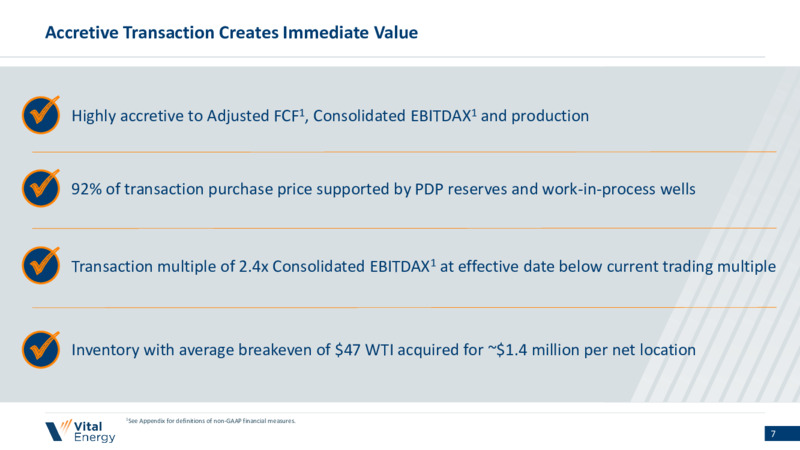 Permian Delaware Acquisition – Vital Energy, Inc. – slide 6