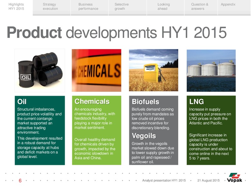 HY1 2015 Results – Vopak – slide 5