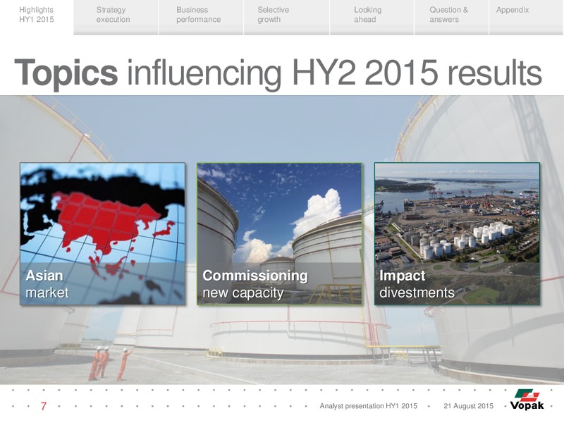 HY1 2015 Results – Vopak – slide 6