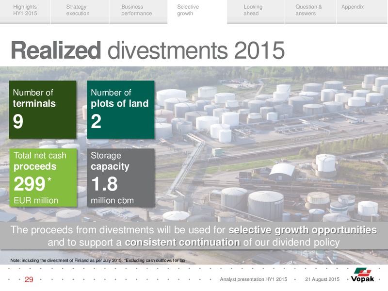 HY1 2015 Results – Vopak – slide 28