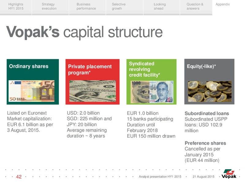 HY1 2015 Results – Vopak – slide 41