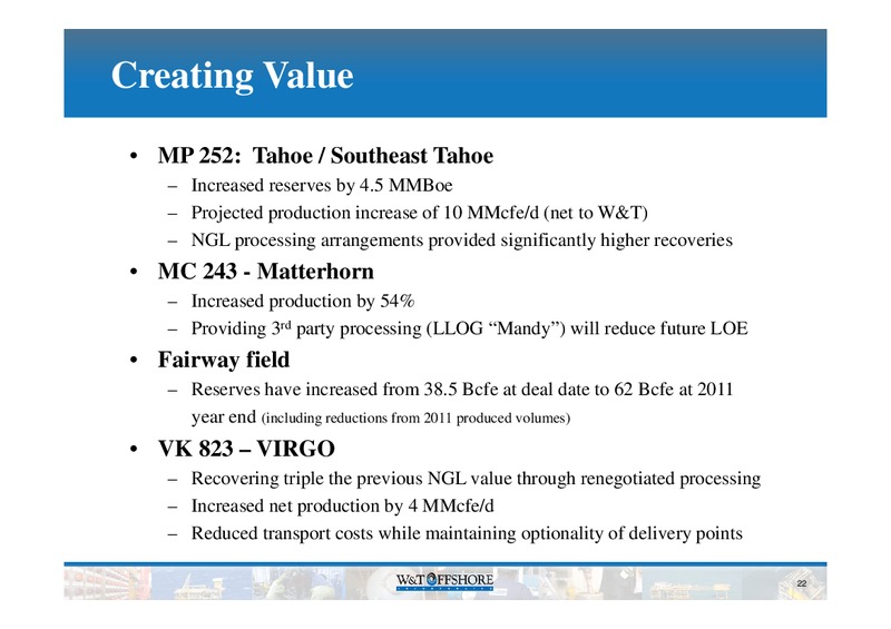 IPAA OGIS 2012 – W&T Offshore Inc. – slide 23