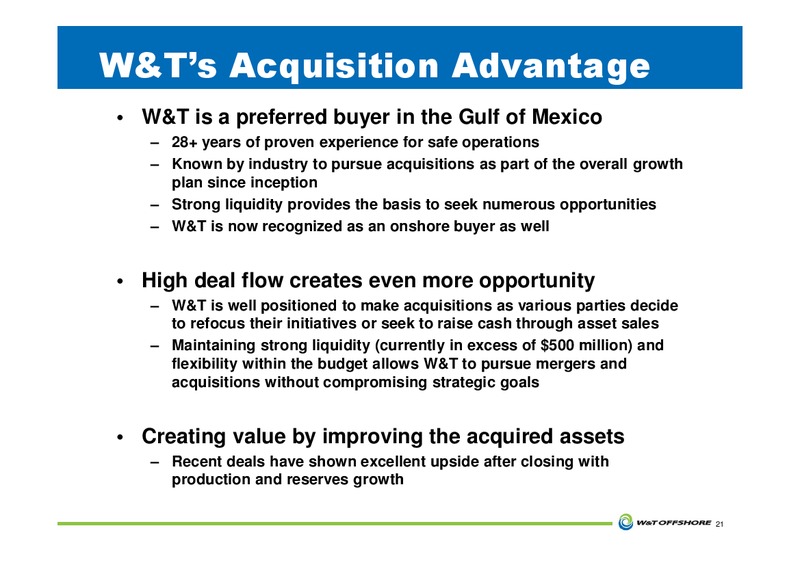 Howard Weil Energy Conference – W&T Offshore Inc. – slide 22