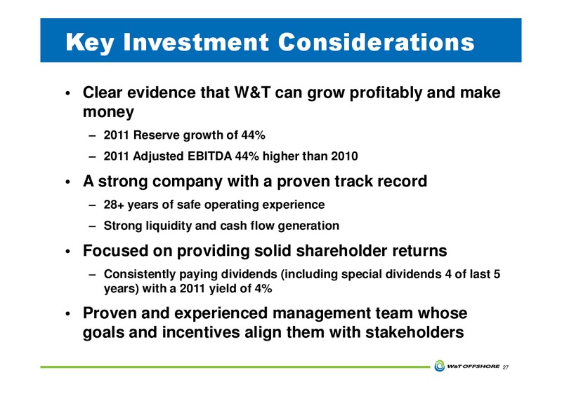 Howard Weil Energy Conference – W&T Offshore Inc. – slide 28