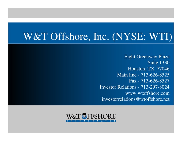 Burkenroad Reports Investment Conference – W&T Offshore Inc. – slide 34