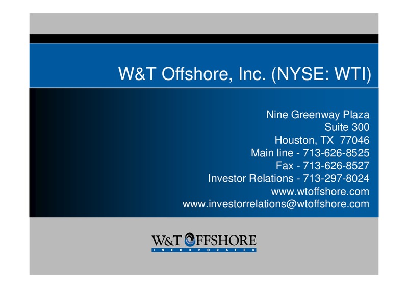 Oil & Gas Investment Symposium – W&T Offshore Inc. – slide 30