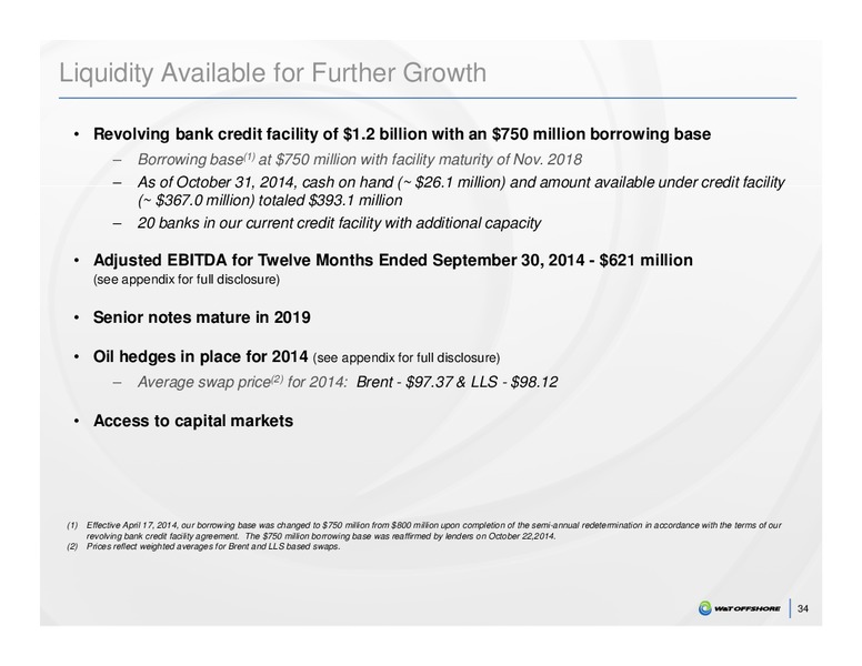 JEFFERIES 2014 GLOBAL ENERGY CONFERENCE – W&T Offshore Inc. – slide 34