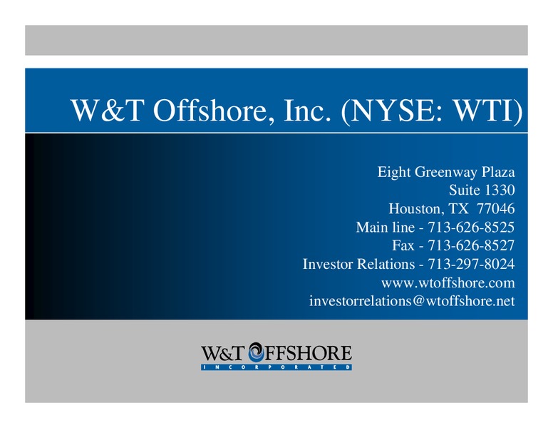 Raymond James 27th Annual Institutional Investors Conference – W&T Offshore Inc. – slide 29