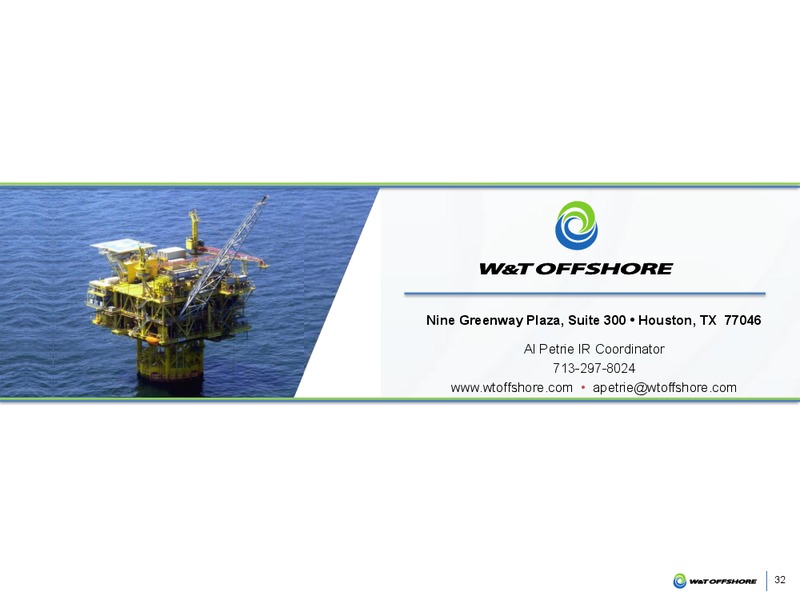 31st Annual ROTH Conference Presentation – W&T Offshore Inc. – slide 31