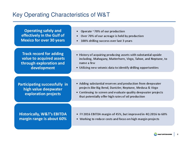 May 2017 Corporate Presentation – W&T Offshore Inc. – slide 3