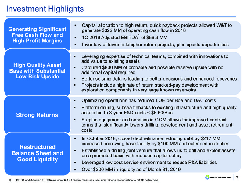 June 2019 Corporate Presentation – W&T Offshore Inc. – slide 20