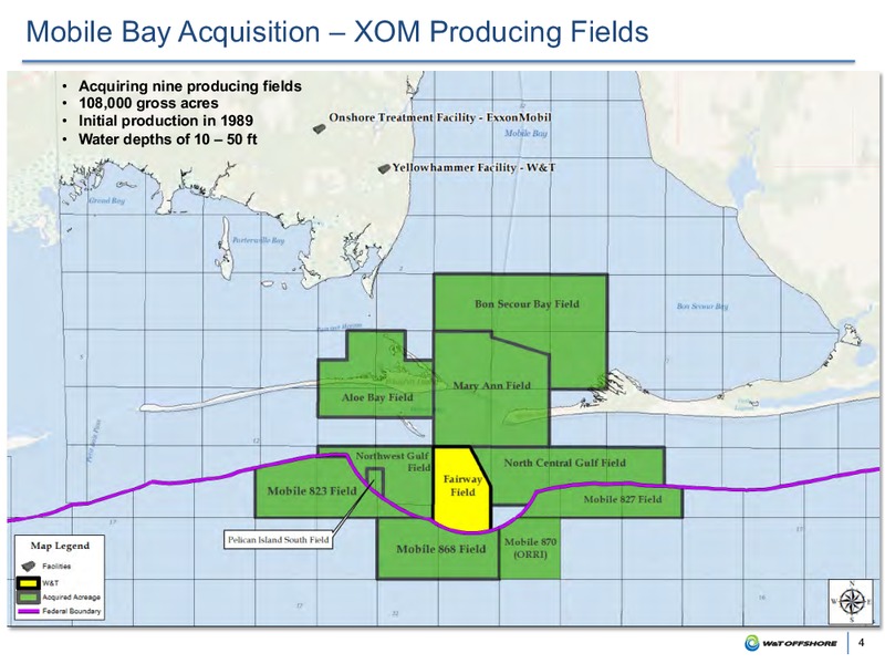 Acquisition of Mobile Bay Assets – W&T Offshore Inc. – slide 3