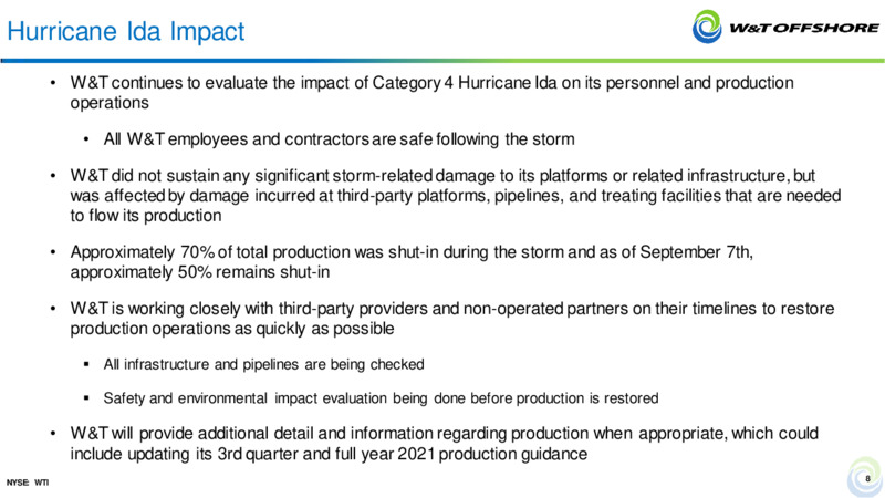 September 2021 Barclays CEO Energy Power Conference – W&T Offshore Inc. – slide 7