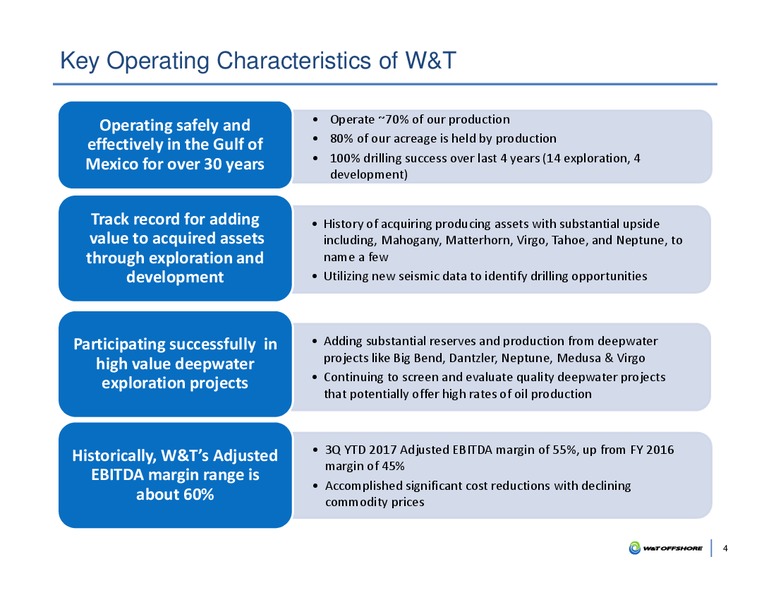 Capital One Energy Conference – W&T Offshore Inc. – slide 3