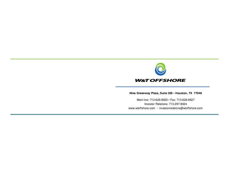 Capital One Energy Conference – W&T Offshore Inc. – slide 32