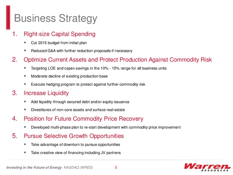 IPAA OGIS NEW YORK APRIL 2015 – Warren Resources Inc. – slide 4