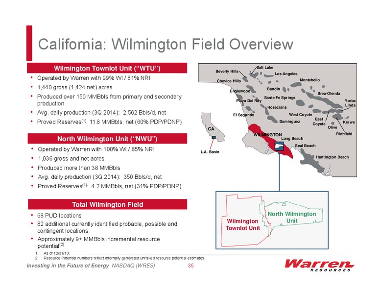 Investor Presentation – Warren Resources Inc. – slide 34