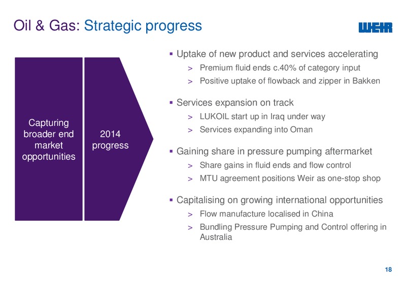 2014 INTERIM RESULTS – Weir Oil & Gas – slide 19