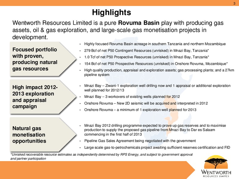 FEBRUARY 2012 CORPORATE PRESENTATION – Wentworth Resources Ltd – slide 2