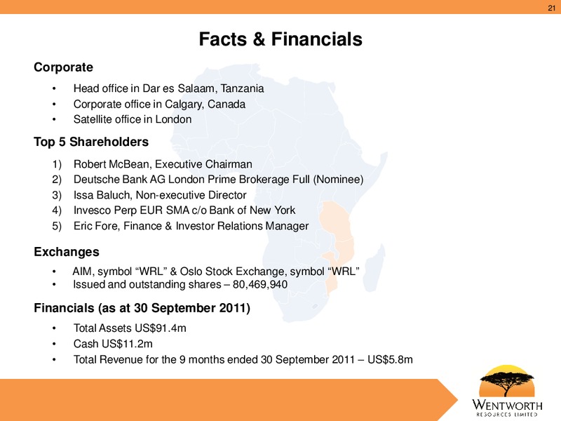 FEBRUARY 2012 CORPORATE PRESENTATION – Wentworth Resources Ltd – slide 20