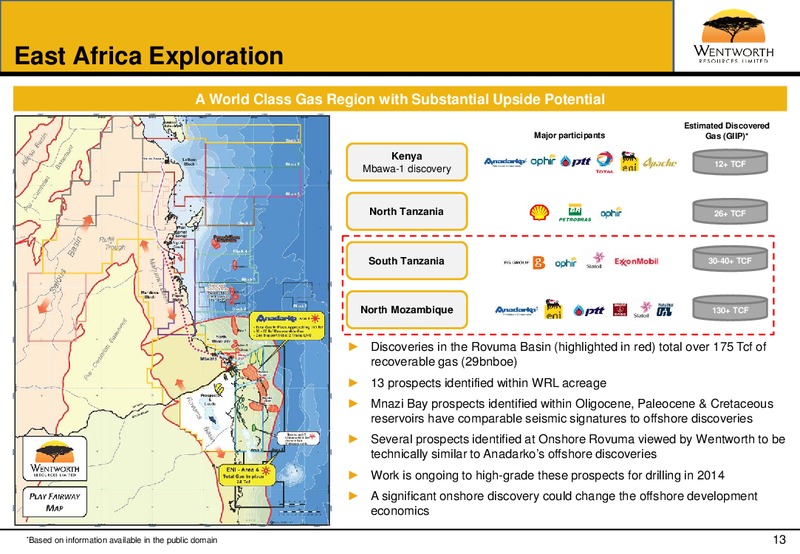 OCTOBER 2013 CORPORATE PRESENTATION – Wentworth Resources Ltd – slide 12