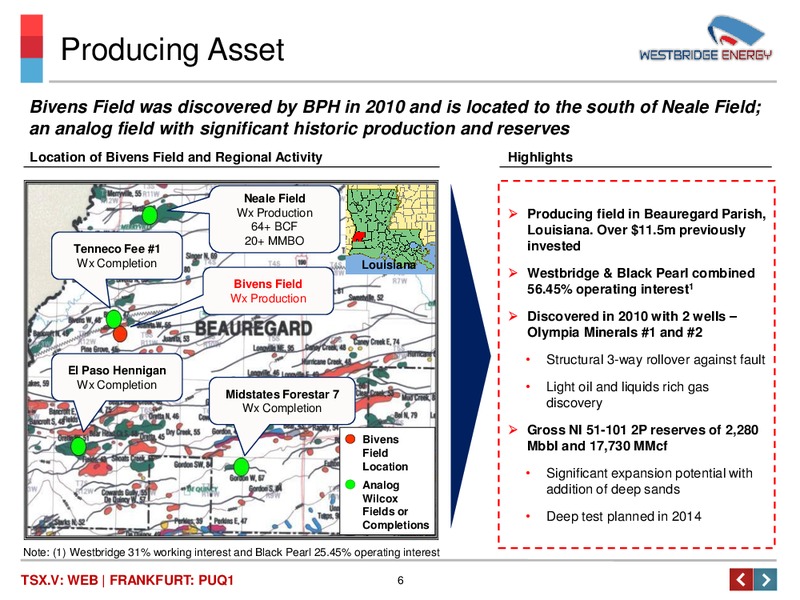 Investor Presentation – Westbridge Energy – slide 7