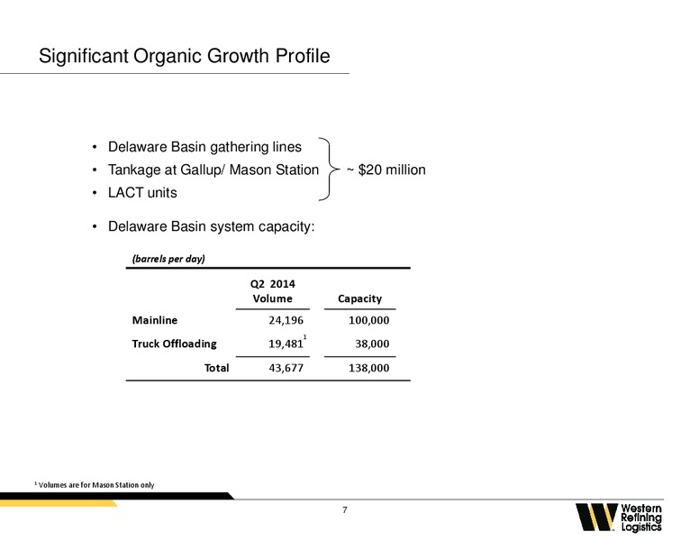 2014 Citi One on One MLP Midstream Infrastructure Conference – Western Refining Logistics, Lp – slide 6