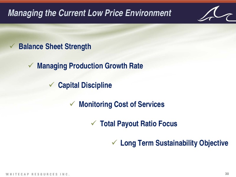APRIL 2015 CORPORATE PRESENTAITON – Whitecap Resources Inc. – slide 30