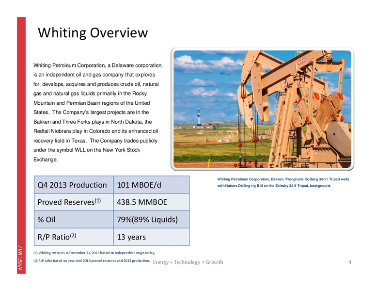 Current Corporate Presentation – Whiting Petroleum Corp. – slide 3