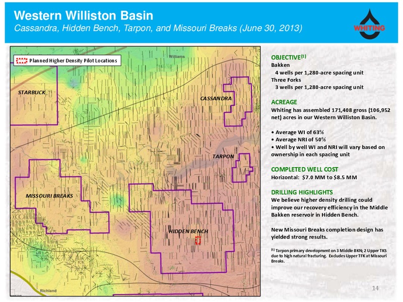 Corporate Presentation – Whiting Petroleum Corp. – slide 13