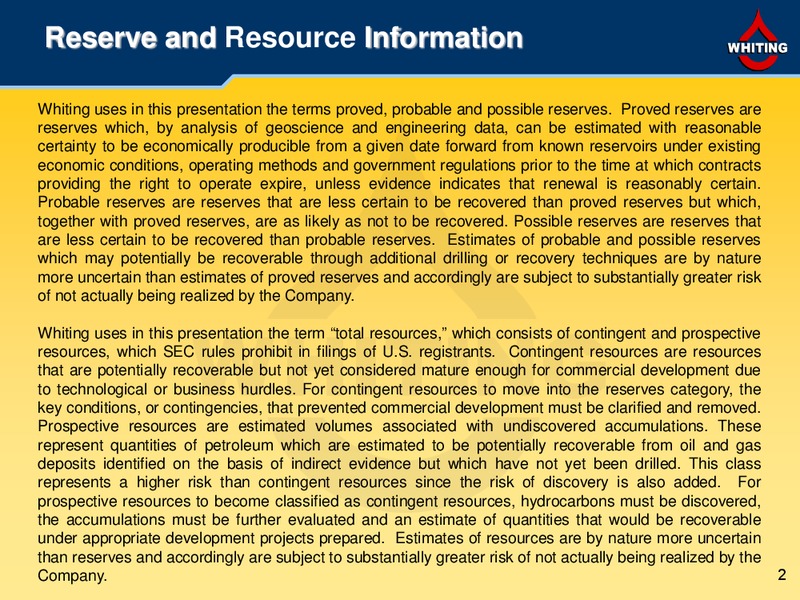 3Q 2010 Financial and Operating Results – Whiting Petroleum Corp. – slide 2