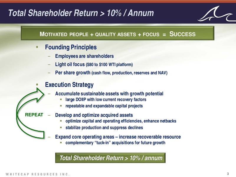Investor UPDATE – Whitecap Resources Inc. – slide 3