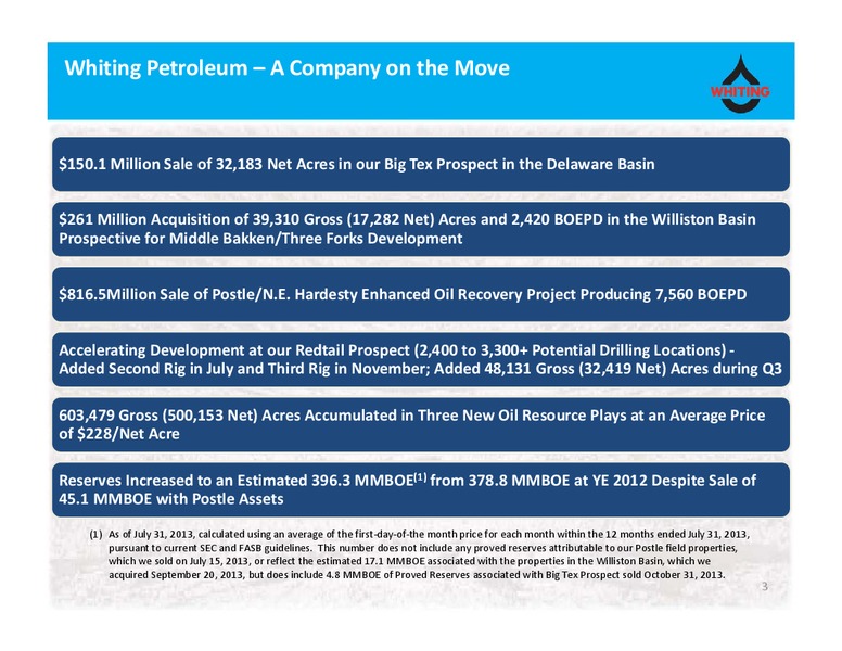 Corporate Presentation – Whiting Petroleum Corp. – slide 2
