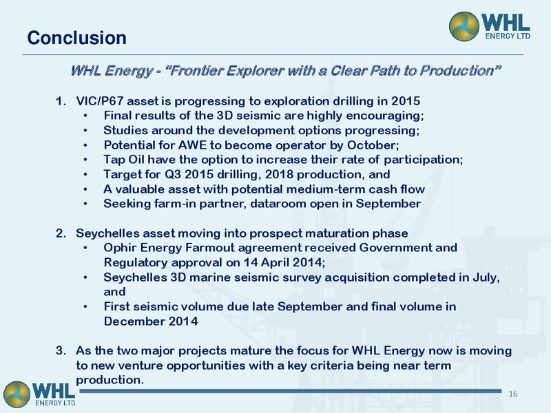 managing directors presentation – Whl Energy Ltd. – slide 14